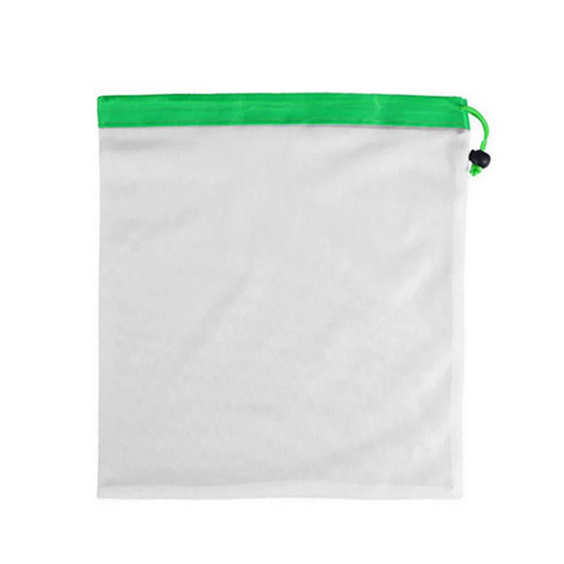 LMETJMA 12Pcs/set Reusable Mesh Produce Bags Premium Polyester Washable Mesh Bags for Vegetables Fruits Toys JT226