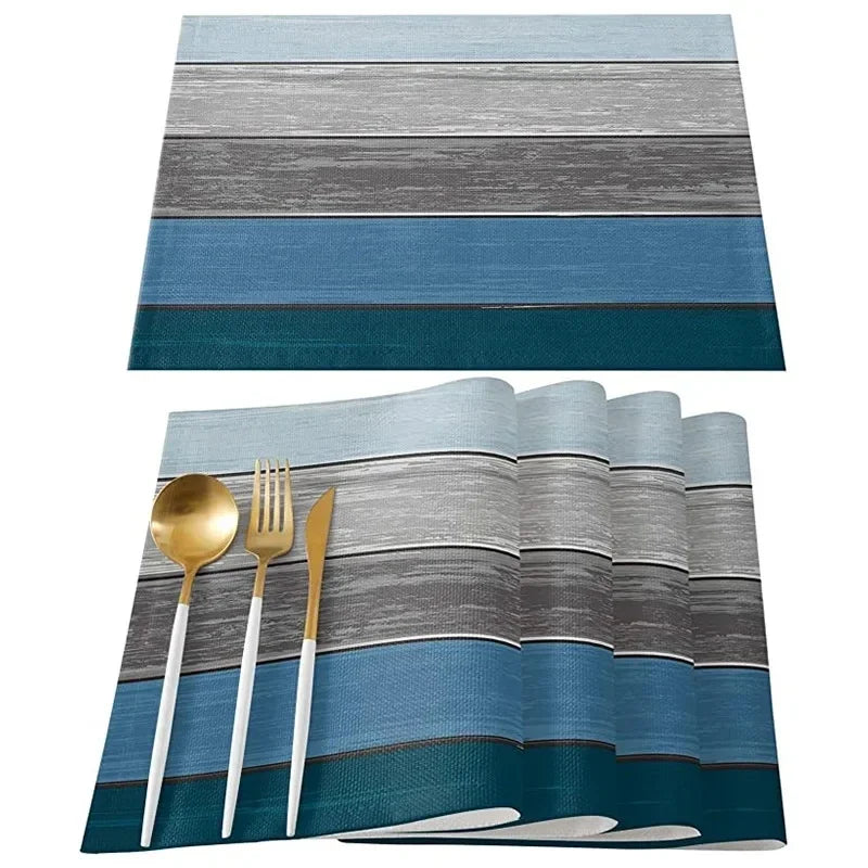4/6/8pcs Linen Table Mat Non-Slip Bowl Pad Coaster Set Washable  Dining Table Placemats Retro Rustic Home Decoration Accessories
