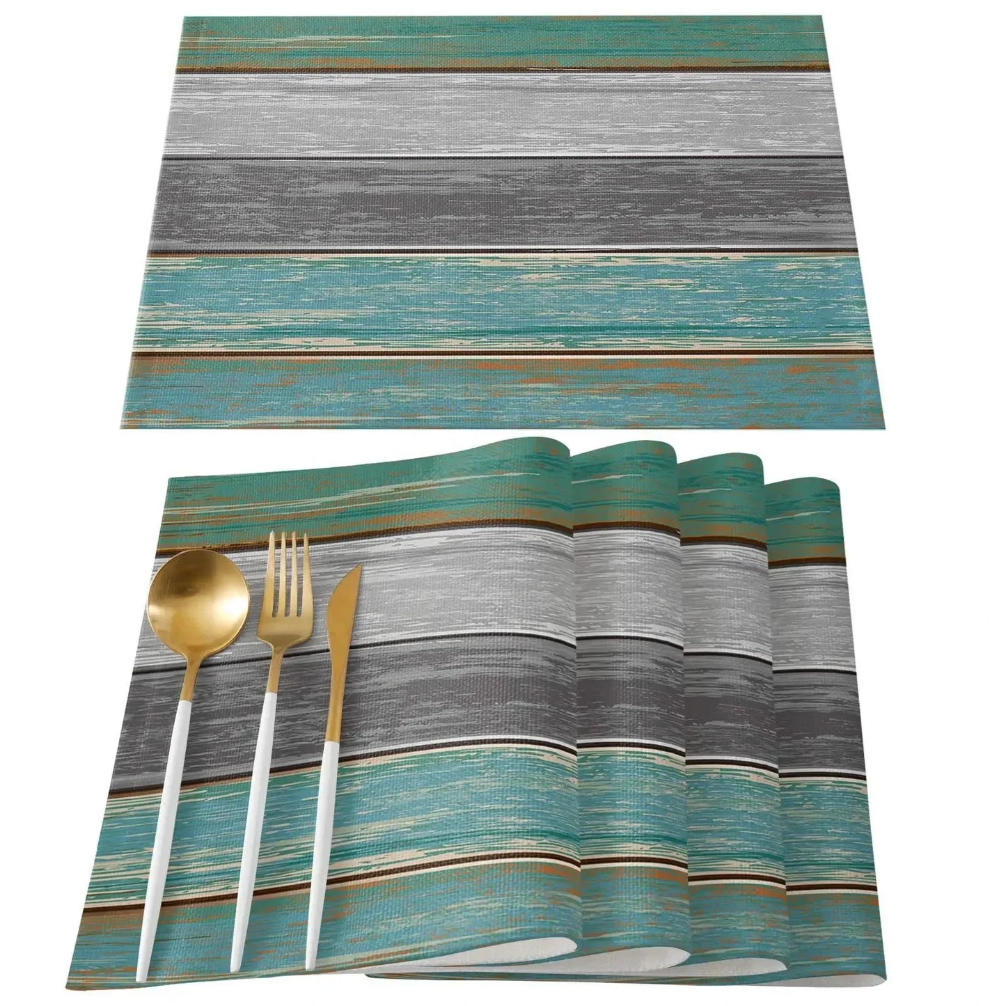 4/6/8pcs Linen Table Mat Non-Slip Bowl Pad Coaster Set Washable  Dining Table Placemats Retro Rustic Home Decoration Accessories