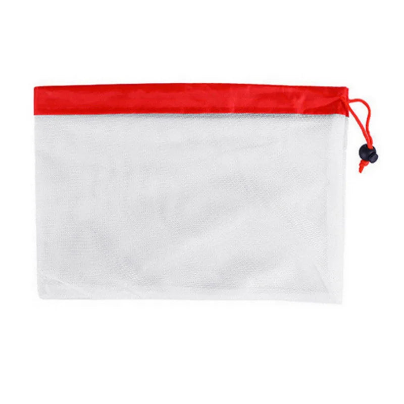 LMETJMA 12Pcs/set Reusable Mesh Produce Bags Premium Polyester Washable Mesh Bags for Vegetables Fruits Toys JT226