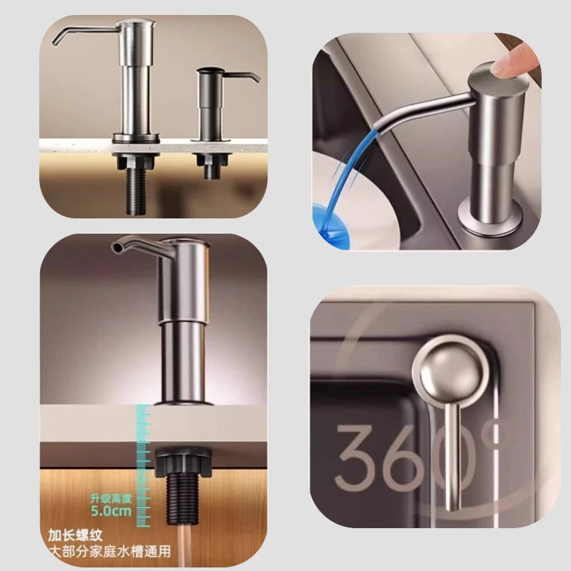 Soap Dispenser for Kitchen Sink Built in Sink Soap Dispenser Countertop Soap Dispenser Pump Under Sink Soap Dispenser Pump