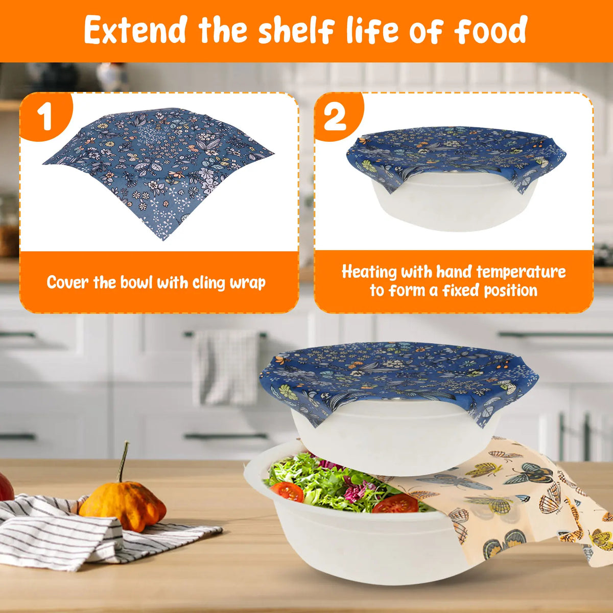 11Pcs Beeswax Food Wrap Multi-size Beeswax Wrap Environmental Organic Cotton Wax Cloth Reusable Household Kitchen Picnic Wrap