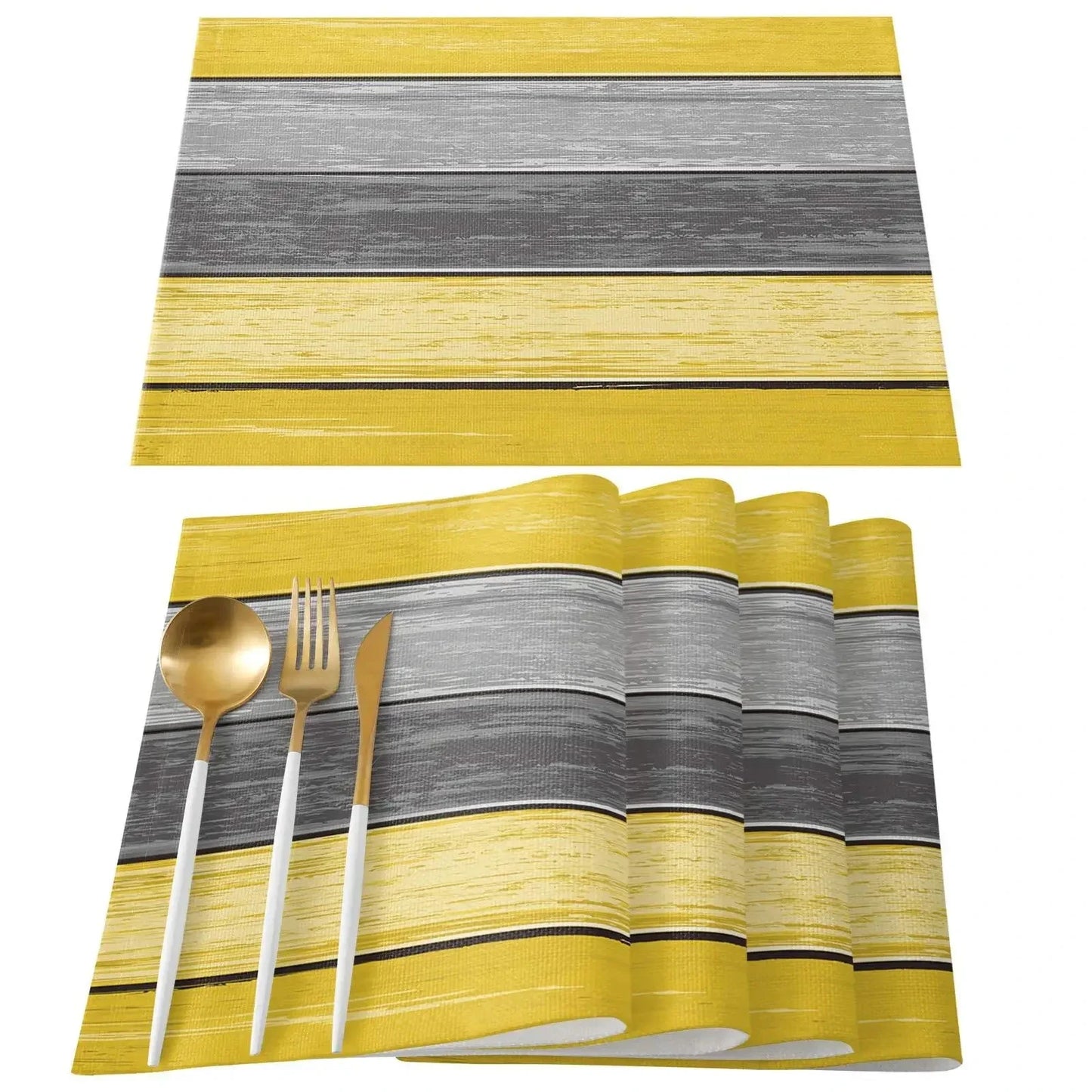 4/6/8pcs Linen Table Mat Non-Slip Bowl Pad Coaster Set Washable  Dining Table Placemats Retro Rustic Home Decoration Accessories
